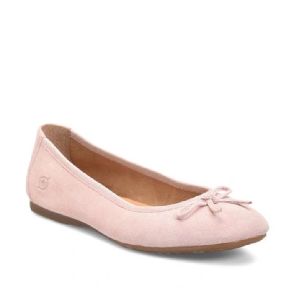 Born BR0018702 Pink Leather Suede Slip On Ballet Flat Shoes Bow Women’s 8.5 M